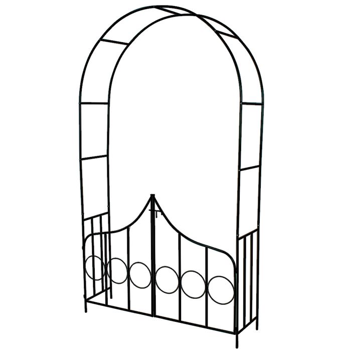 Arche de jardin - TECTAKE - Arche de jardin en acier pour plantes grimpantes et rosiers avec 2 portes 140 x 40 x 240 cm - Vert