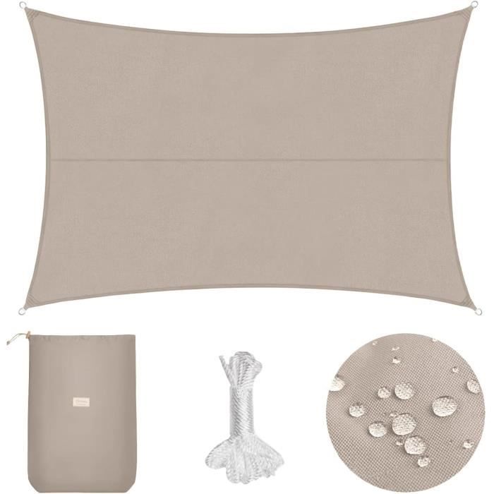 Voile D'ombrage HaSaiBaby 3,5x4,5m - Toile Perméable Et Résistante - Protection UV 95% - Pour Terrasse, Jardin, Pergola - Blanc