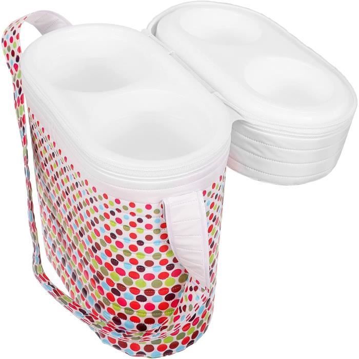 Sac Isotherme Pour Lait Maternel - Tient 4 Biberons 120-150 Ml - Gris Nylon Imperméable