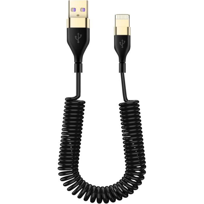 Lot De 2 Câbles Spiralés USB De Type C Vers Lightning, Chargeur Rapide