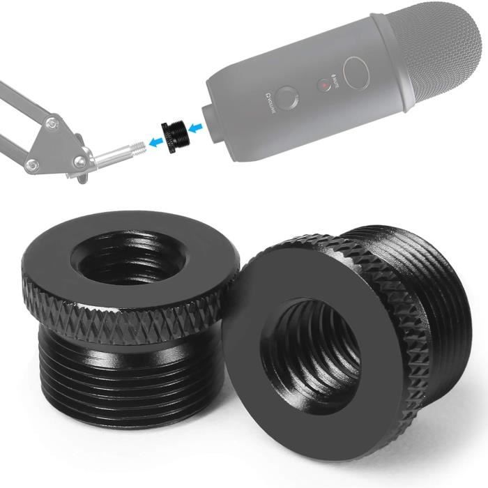 Lot De 2 Adaptateurs Filetés 5/8" Femelle Vers 3/8" Mâle - Pour Microphone, Trépied - En Alliage D'aluminium, Surface Moletée - 9