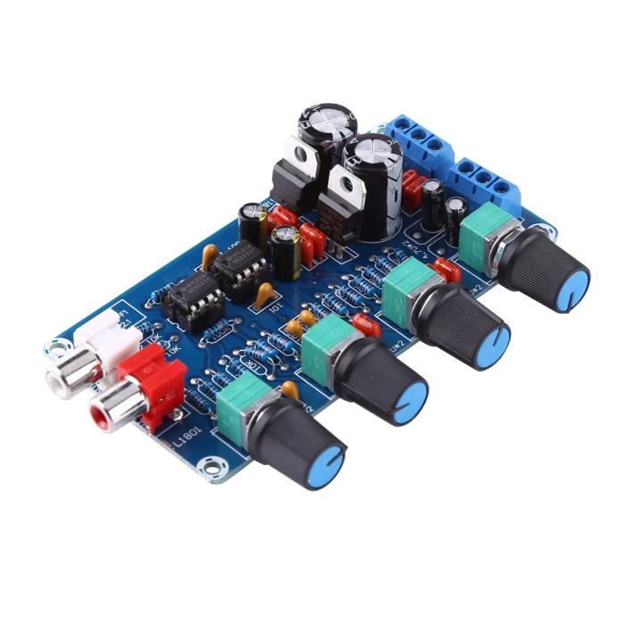 Fasizi Préampli Haute Précision Fasizi Carte Préampli Audio HiFi OPA2604 AD827 - Préamplificateur Avec Contrôle De Tonalité Carte Ampli LM337 LM317