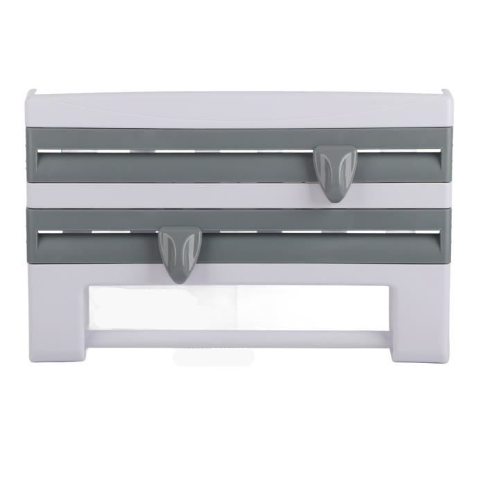 Support Mural Distributeur De Film Alimentaire Et Papier Aluminium – Avec Porte-serviettes Et Rangement Bouteilles - 9