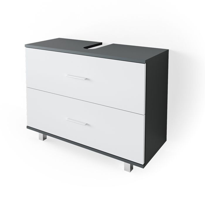 Meuble sous vasque Karen, 100x65cm avec 2 tiroirs, Sonoma/blanc