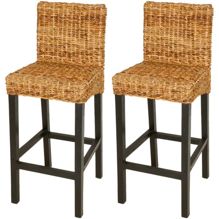vidaXL Tabourets de bar 2 pcs Abaca