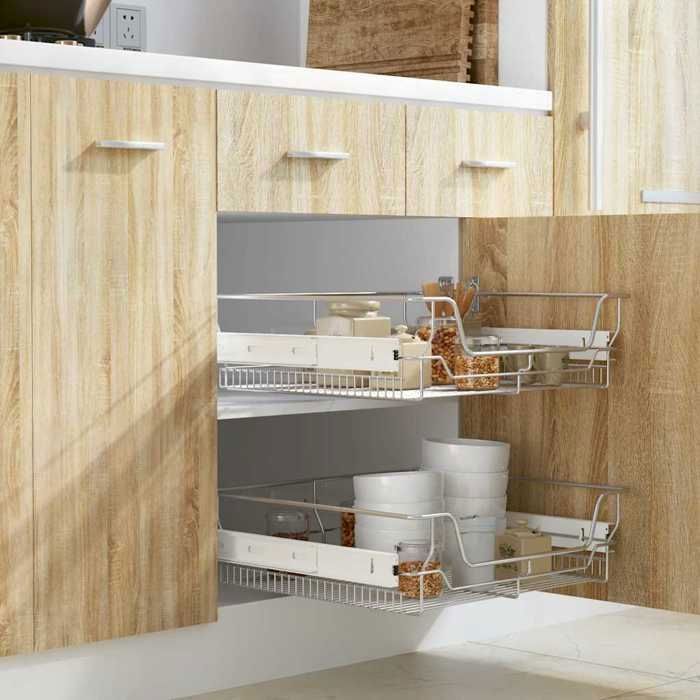 vidaXL Panier en treillis métallique 2 pcs 600 mm Argenté 50481