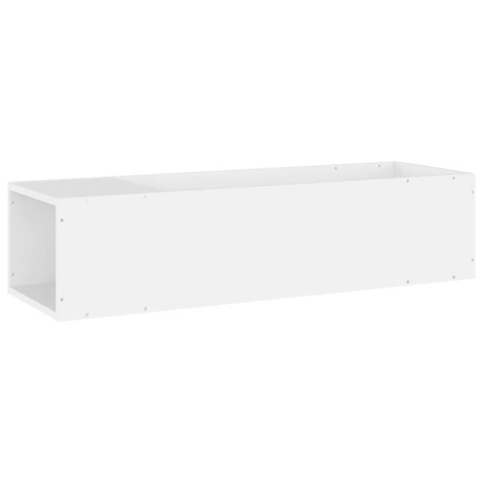 Meuble TV - VINGVO - SWT(809161) - Blanc - 100x24x32 cm - Aggloméré