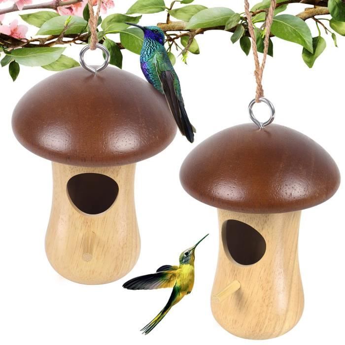 Maison pour colibris, mini nichoir à oiseaux en forme de champignon de