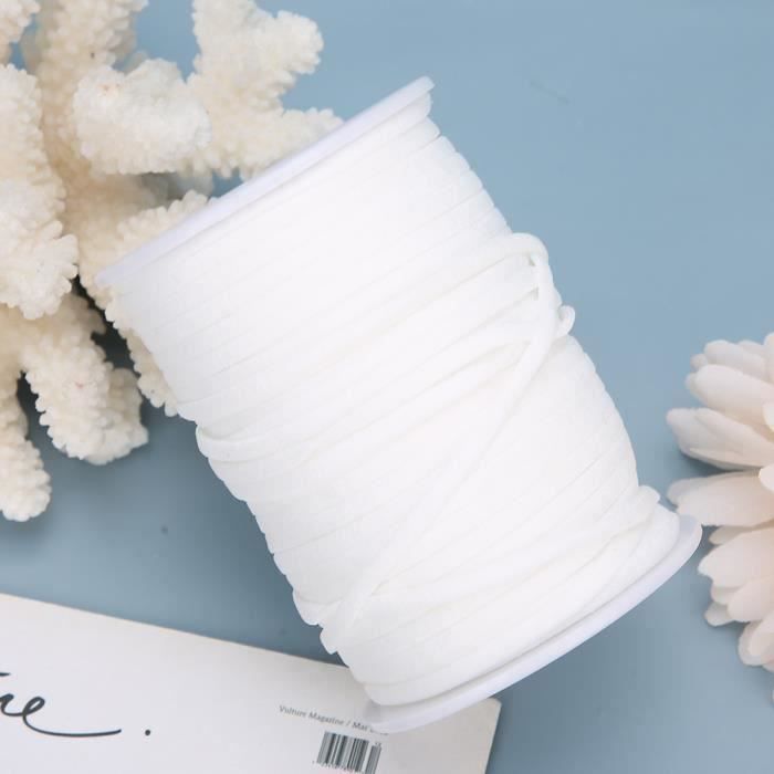 Ruban Élastique Blanc Côtelé Designers-factory - Largeur 1cm - Par 5m Couture DIY