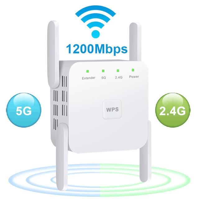 5G Repeteur WiFi Puissant Sans Fil 1200Mbps Amplificateur Signal WiFi,4