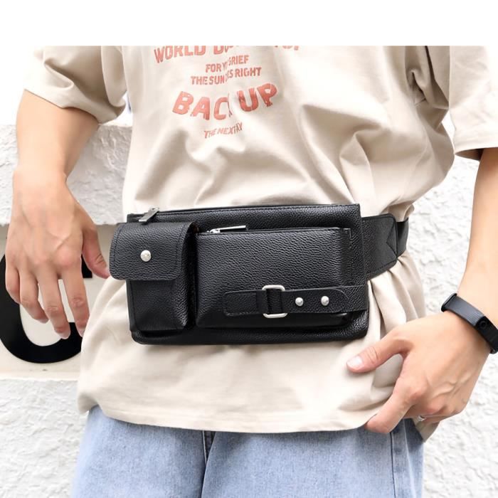 Sac Banane Grande Capacité Homme Femme - 3 Poches - Étanche & Réglable - Pour Running, Voyage, Vélo