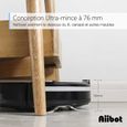 Aiibot T9 Aspirateur Robot Noir Ultra-plat Nettoyeur Intelligent Poussiere Poils d’Animaux - 3 Modes avec Télécommande - Filtre HEPA-1