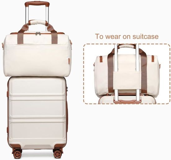 Lot De 2 Valises Rigides Kono + Sac à Dos - Polypropylène, Roues 360°, Serrure Code, 3 Tailles Au Choix