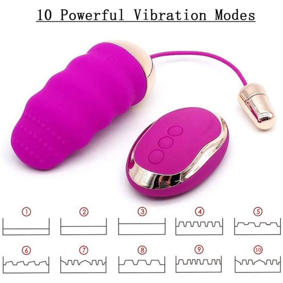 Œuf Vibrant Sans Fil Avec Télécommande - 10 Vitesses - Doré - Jouet Intime Sextoy - Neuf