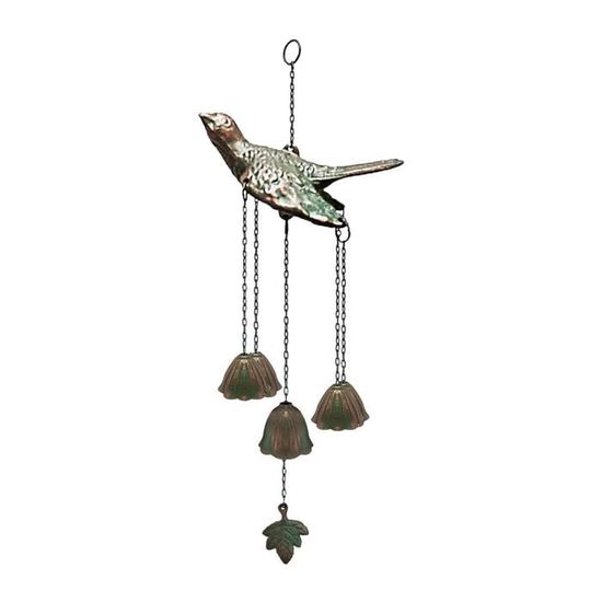 Carillon éolien en forme d'oiseau, tube en métal, 4 tubes métalliques, 6  cloches, cloches et oiseaux pour jardin, cour, patio (Y) - Cdiscount Jardin
