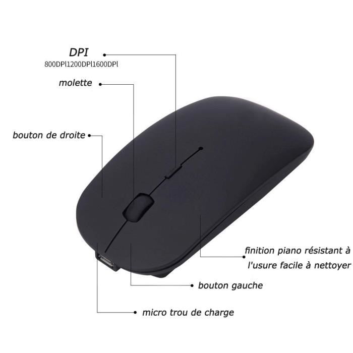 Souris Bluetooth sans fil souris de jeu pour Macbook Mause Teclado