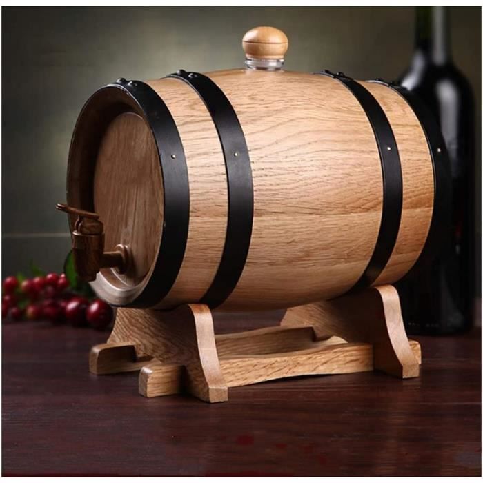 Baril à vin rouge en bois massif de chêne de 3 l pour le stockage ou le ...