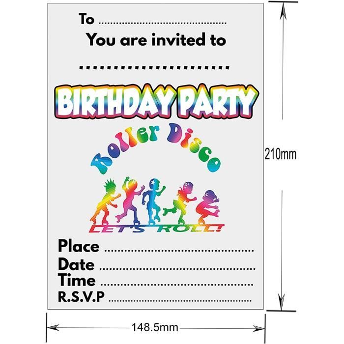 Invitation d'anniversaire de patinage à roulettes Stitch, carte de