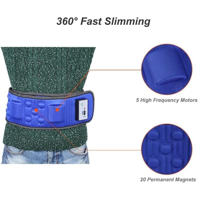 Ceinture Massante Vibrante Minceur - 5 Intensités - Pour Abdomen, Cuisses, Dos - Brûle Graisse & Détente