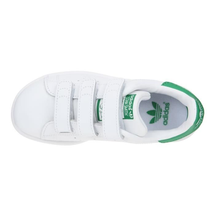 Baskets Stan Smith Blanc/Vert Bébé Mixte - ADIDAS ORIGINALS - Cuir -  Scratch Blanc/Vert - Cdiscount Chaussures