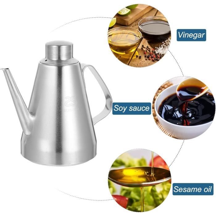 Pot en acier inoxydable de 500 ml pour distributeur d'huile, sauce