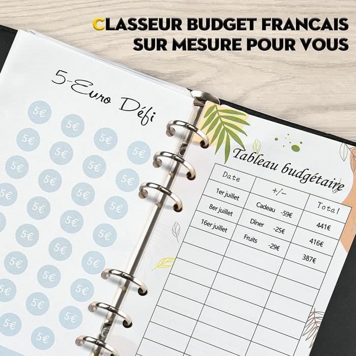 Budget Planner Francais,COLAND Classeur Budget A6 avec Fiche budgétaire  française,35 catégories en français,Pochettes Zippées Dossier,couleurs