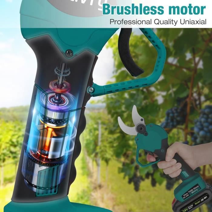 Sécateur Électrique LIGO Télescopique | Batterie 1500mah, Coupe 25mm | Poignée Extensible 190cm