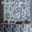 Guirlande lumineuse LED Noël 100m 1000LED IP44 étanche avec télécommande 8 modes décoration de fête pour Noël mariage Blanc Froid-2