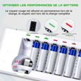 JIATZOCN Chargeur de Piles Rechargeable AA-AAA Intelligent 12 Slots Autonome Chargeur Pile Rapide pour Batteries NiCd-NiMh-2