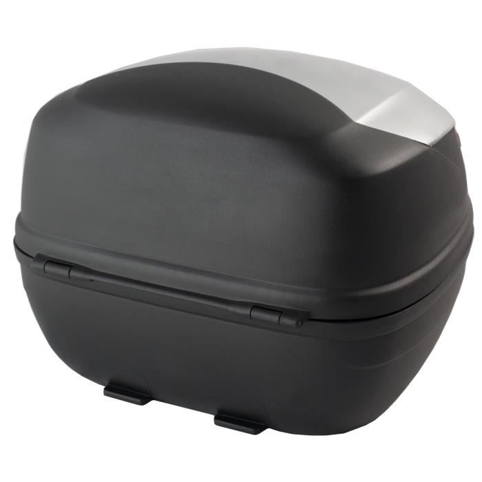 A-pro Top Case Moto 48L - Valise Arrière Touring Avec Dossier Intégré - Noir Opaque