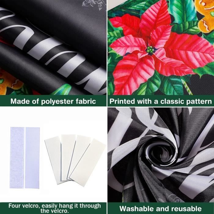 Housse Décorative Pour Porte D'Entrée Noël - 90x210 Cm Motif Fêtes | Décoration Intérieur Extérieur Anniversaire Hiver