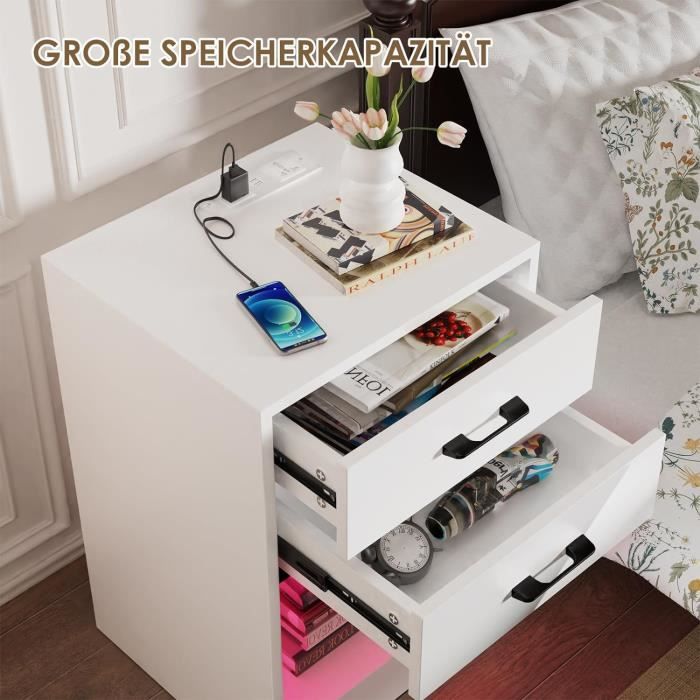 Table De Chevet Intelligente LED – USB & Couleurs Variables – Multifonction Design