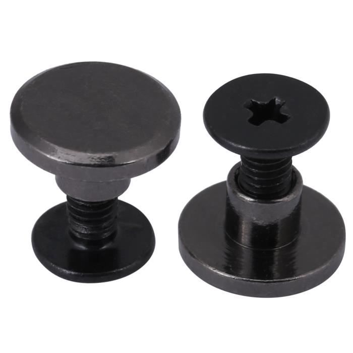 10 Jeux De Rivets à Vis 8x5 Mm, Tête Ronde, Ton Argent, Pour Cuir Et Bricolage Solide - Zaplyte