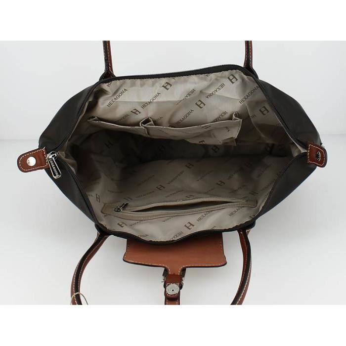 Sac a sales main hexagona marron
