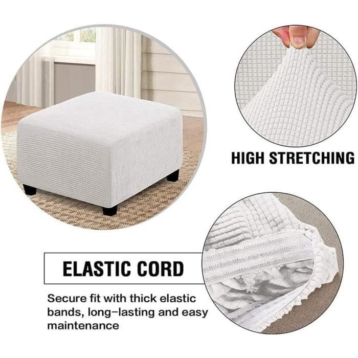 Housse De Remplacement Pour Ottoman IKEA Ektorp - Coton épais Blanc, élastique, Anti-déchirure