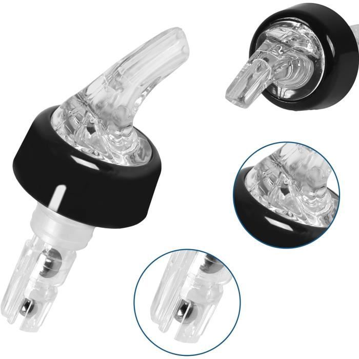 10 Becs Verseurs Avec Couvercle - Pour Bouteilles D'Huile, Vin, Alcool - Ouverture 15-19 Mm - Silicone Et ABS