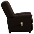 50106Mode- Fauteuil électrique de massage,Fauteuil inclinable TV sofa Fauteuil relax  Marron foncé TissuTALLE:74 x 99 x 102 cm-3