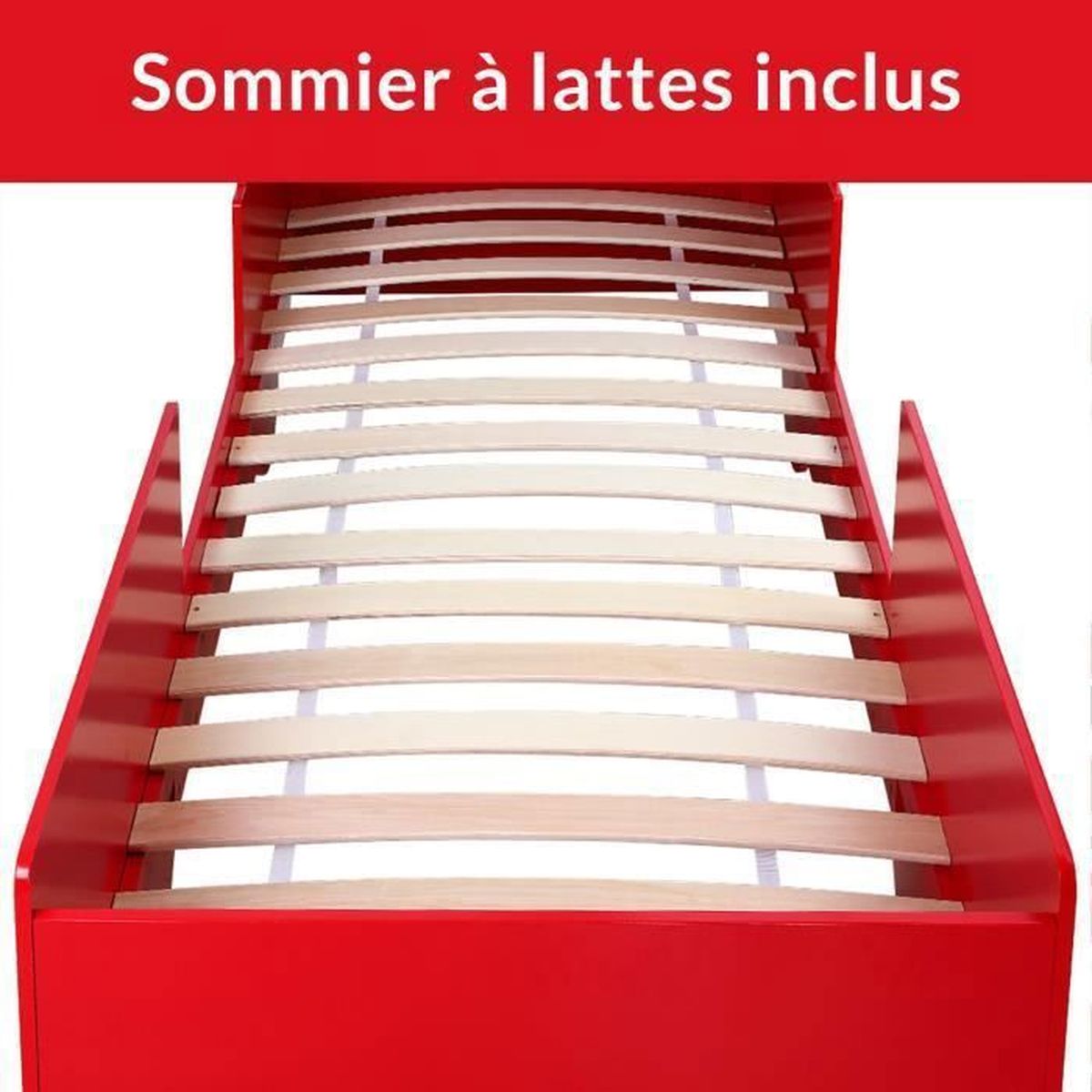 Lit Enfant Design Camion Pompier 205x94 5x103cm Cdiscount Maison
