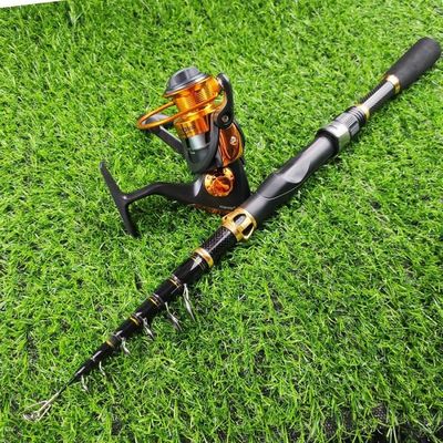 Canne à Pêche Télescopique 1,8 M + Moulinet - Fibre De Carbone, Motif Camouflage | Kit Complet Pour Pêche à La Carpe - 7