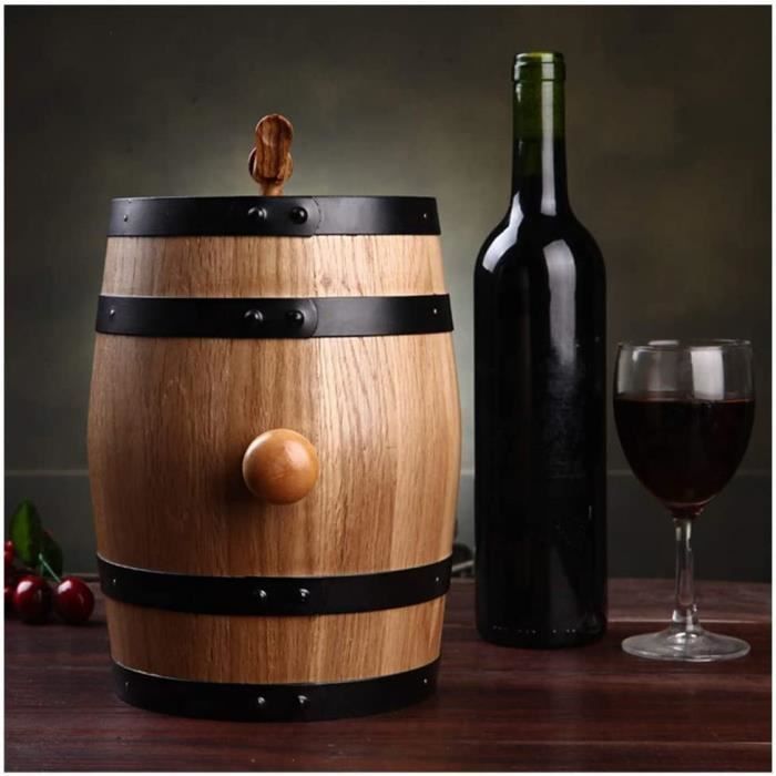 Baril à vin rouge en bois massif de chêne de 3 l pour le stockage ou le ...