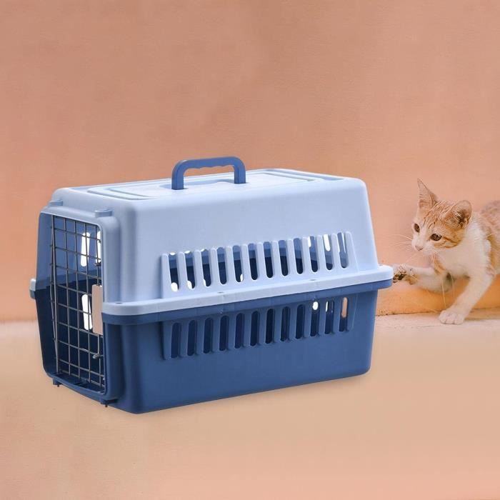 Chien Voyage Chenil Cage Transport Boîte Rigide Pet Carrier Pour Chats  Chaton Voyage,Bleu[u2982] - Cdiscount Animalerie