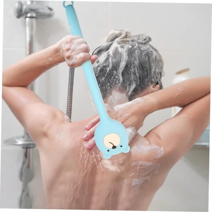 Brosse à récurer avec manche, brosse effet 3 en 1, brosse de nettoyage  salle de bain