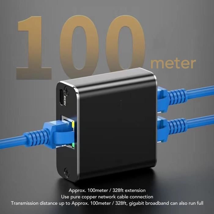 HEN--Répartiteur de cble Ethernet 1000 Mbps 1 à 2 Répartiteur Ethernet,  Adaptateur Répartiteur Réseau RJ45 informatique reseau