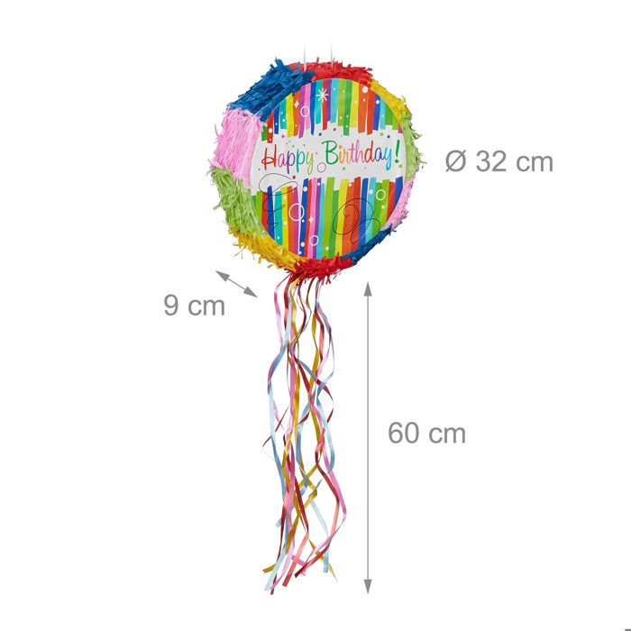 Nislai Piñata Hippocampe 3D Mini – 40x20x10 Cm, Avec Bâton & Masque, Fête Anniversaire Enfant Fille