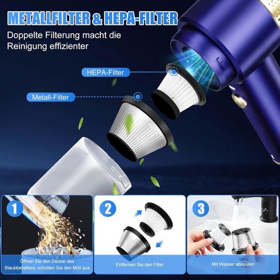 Mini Aspirateur À Main Sans Fil, 12000Pa Dépoussiérants Puissants