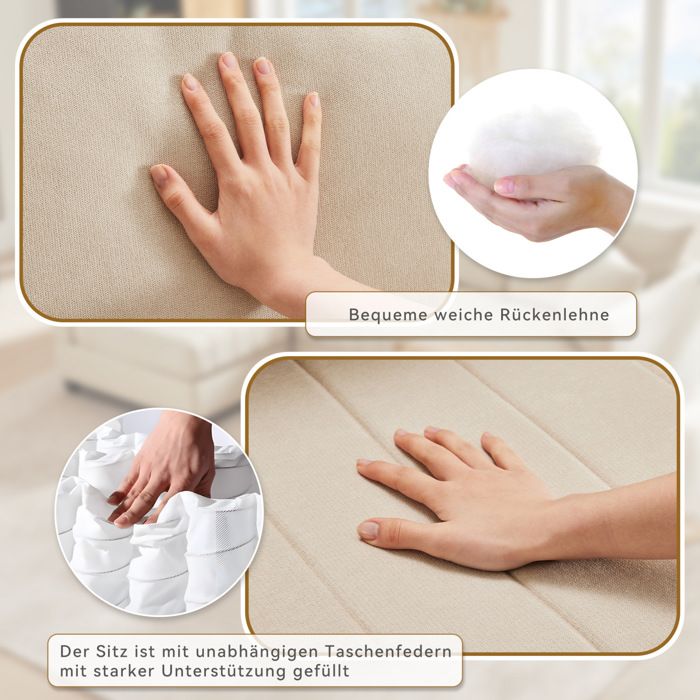Canapé d’angle modulable 5 places avec pouf amovible Maisentiel ...