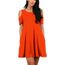 Femme Sexy épaule Nue Tunique Mini Robe De Plage Casual Coton Manches Courtes T Shirt Party Avec Poche Boheme Dété Rouge Clair