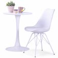 🎏2366Luxueux-Lot de 4 Chaises de salle à manger Scandinave Ensemble de chaises Style contemporain - Chaise de Salon cuisine- Blanc-0
