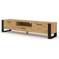 Meuble TV Nuka 200 cm - BB LOISIR - Chêne artisan - Contemporain - Design - Porte(s) et tiroir(s)-0