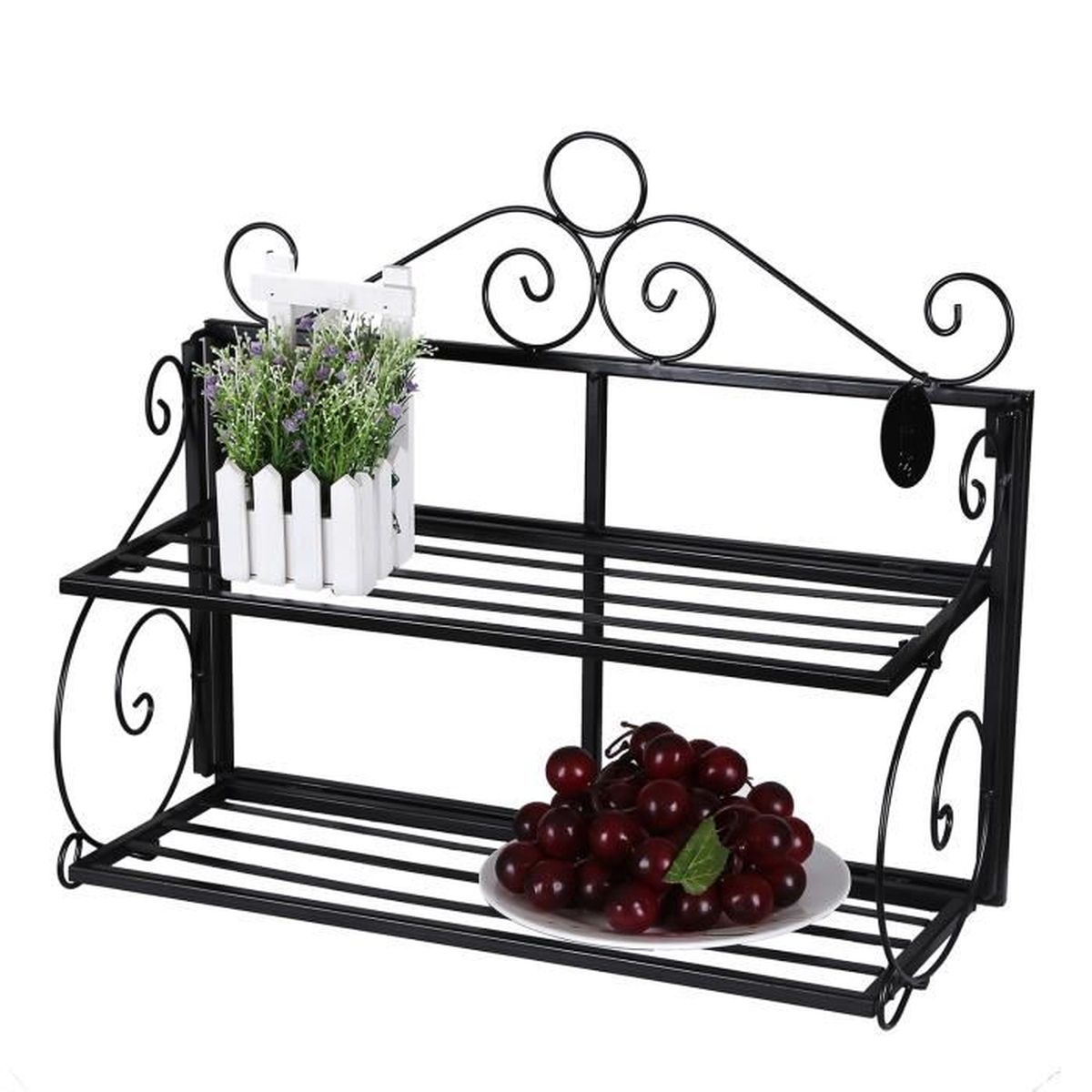 Deco4home®Etagère murale Support en fer pour Cuisine, Salle de
